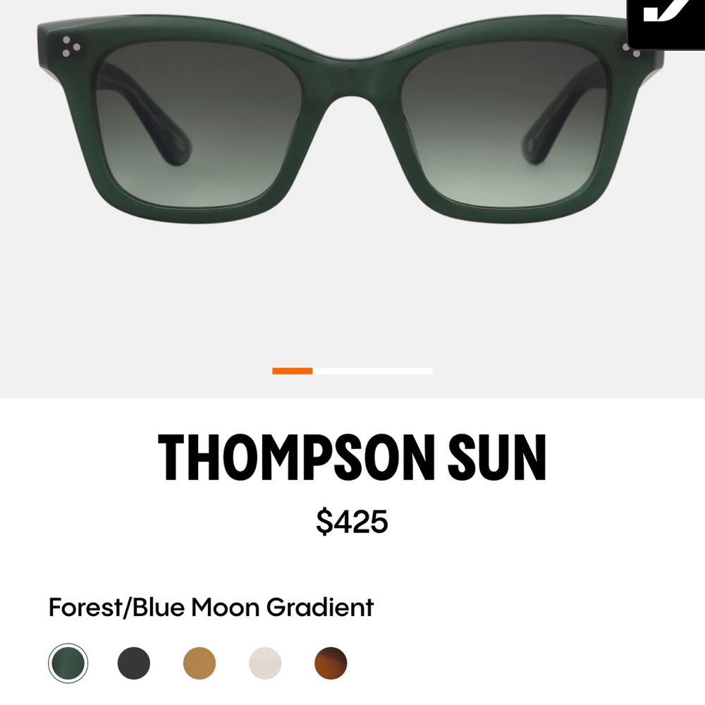 Garrett Leight Thompson Dark Green Sunglasses with Brown Case